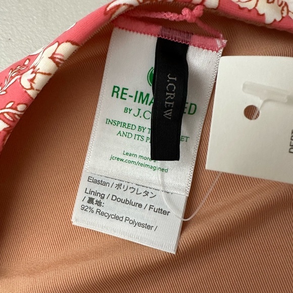 J.Crew Curved Waist Cheeky Bikini Bottom in Tossed Floral Size Large Pink - Picture 4 of 8